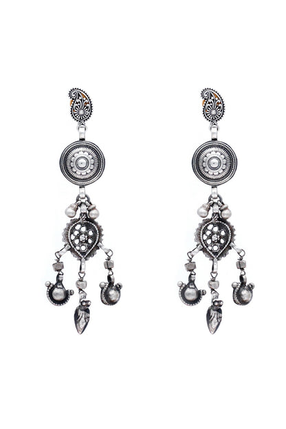 Silver Finish Dangler Earrings In Sterling Silver
