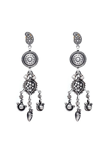 Silver Finish Dangler Earrings In Sterling Silver
