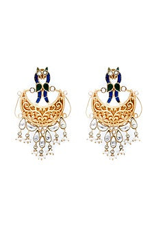 Two-Tone Finish Pearl Dangler Earrings In Sterling Silver