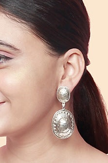 Silver Finish Dangler Earrings In Sterling Silver