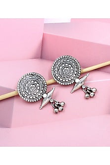 Silver Finish Handcrafted Stud Earrings