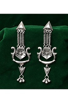 Silver Finish Dangler Earrings In Sterling Silver