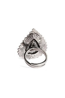 Silver Finish Leaf Ring In Sterling Silver