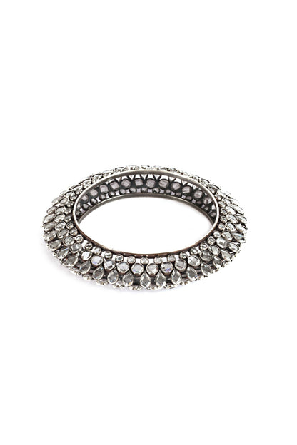 Silver Finish Mojinite Bangle In Sterling Silver
