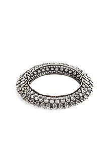 Silver Finish Mojinite Bangle In Sterling Silver