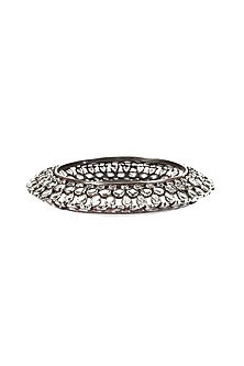 Silver Finish Mojinite Bangle In Sterling Silver