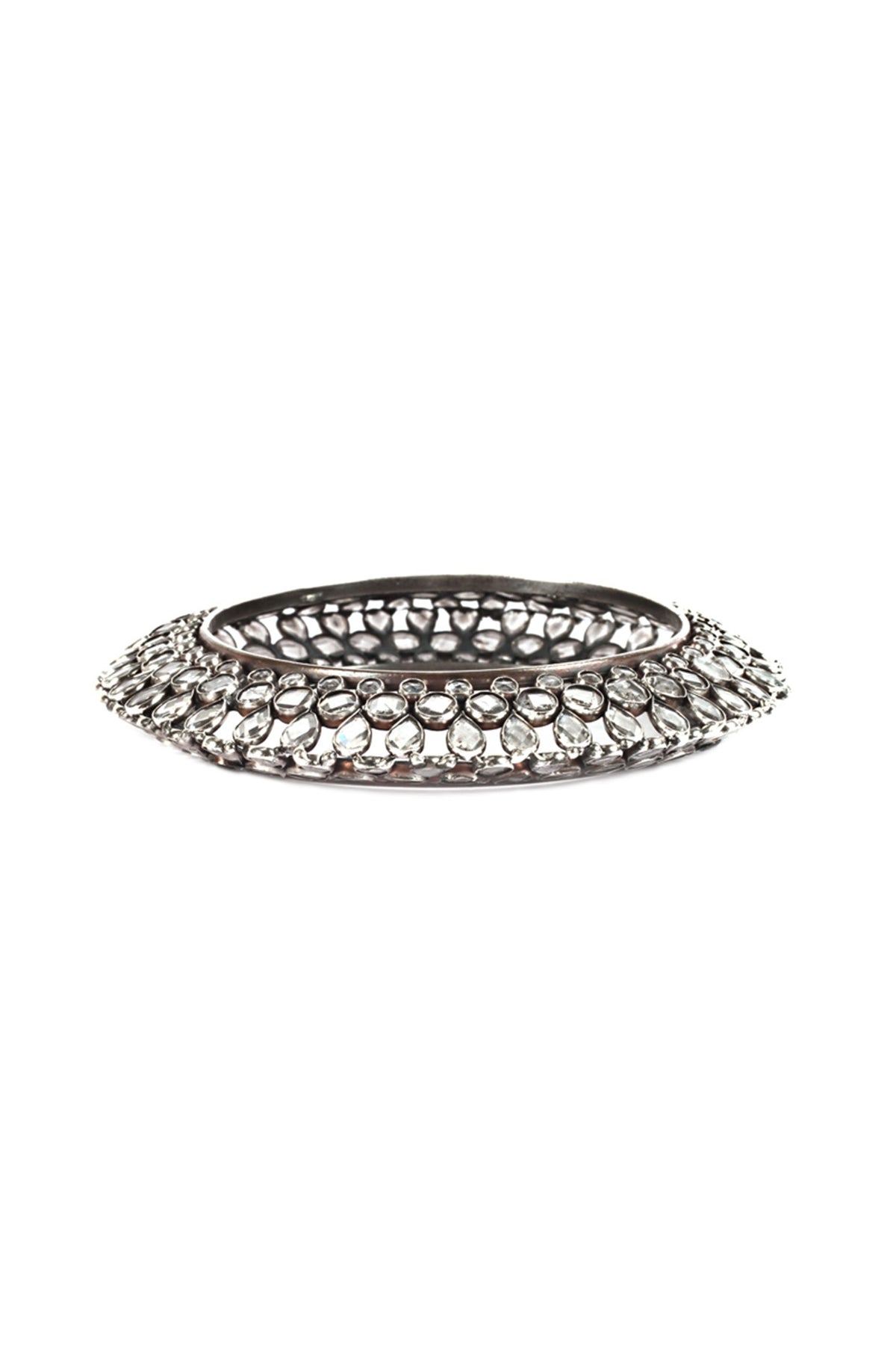 Silver Finish Mojinite Bangle In Sterling Silver