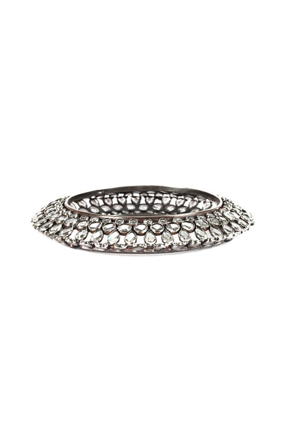 Silver Finish Mojinite Bangle In Sterling Silver
