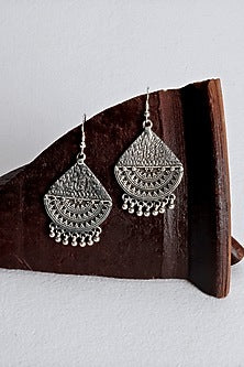 Silver Finish Ghungroo Dangler Earrings In Sterling Silver