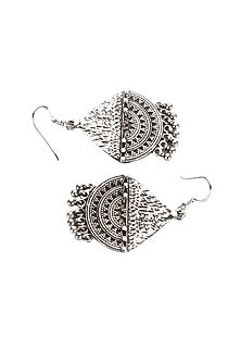 Silver Finish Ghungroo Dangler Earrings In Sterling Silver