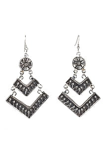 Silver Finish Dangler Earrings In Sterling Silver
