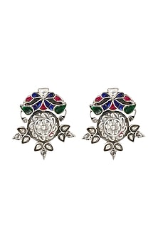 Silver Moissanite Stud Earrings In Sterling Silver