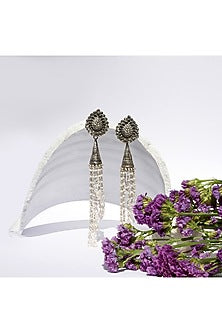 Silver Oxidised Finish Dangler Earrings In Sterling Silver