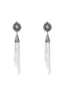 Silver Oxidised Finish Dangler Earrings In Sterling Silver