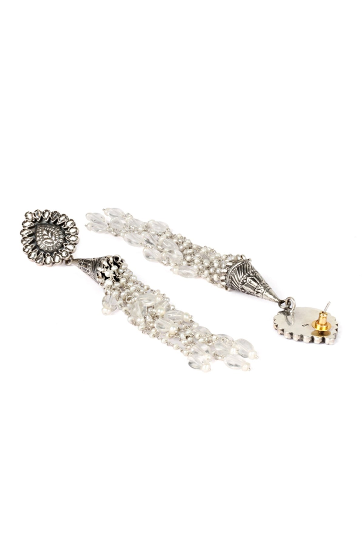 Silver Oxidised Finish Dangler Earrings In Sterling Silver