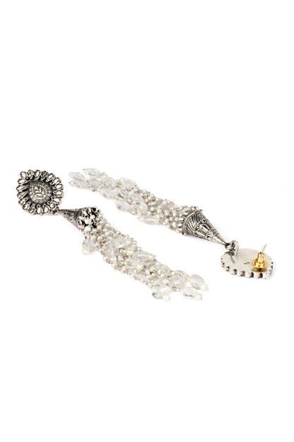 Silver Oxidised Finish Dangler Earrings In Sterling Silver