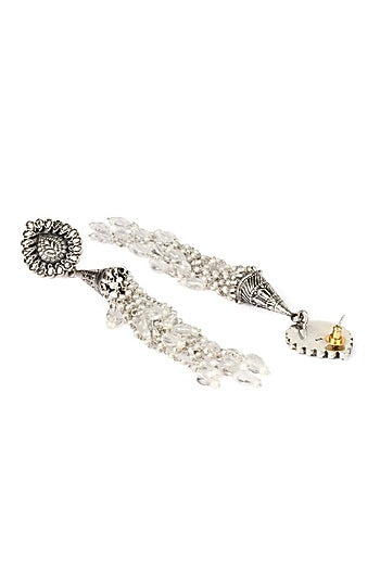 Silver Oxidised Finish Dangler Earrings In Sterling Silver