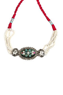 Silver Oxidised Finish Choker Necklace In Sterling Silver