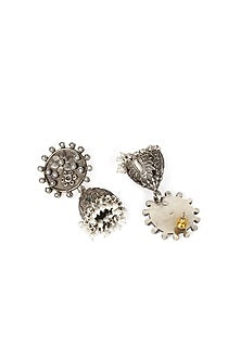 Silver Oxidised Finish Dangler Earrings In Sterling Silver