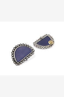 Purple Stone Handcrafted Earrings In Sterling Silver