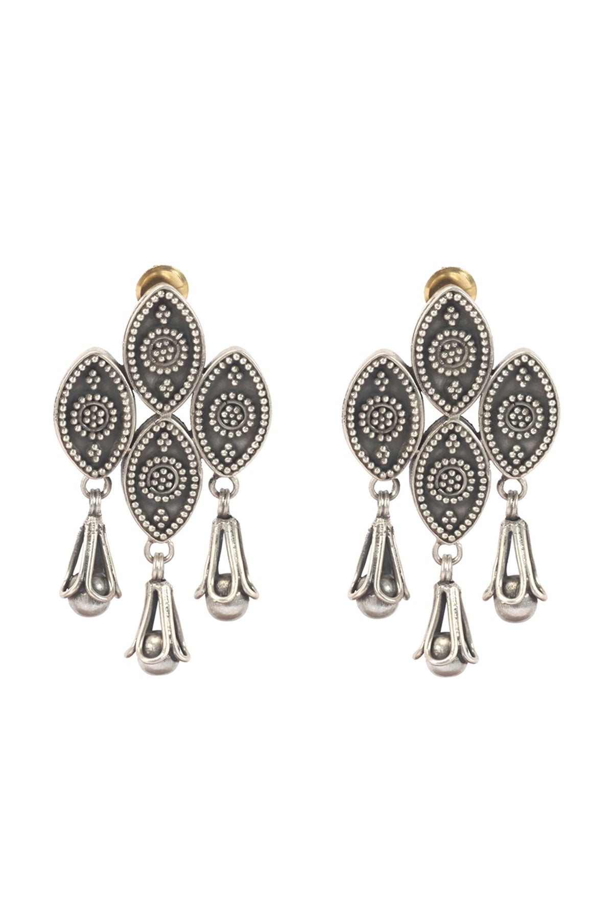 Silver Handcrafted Stud Earrings In Sterling Silver