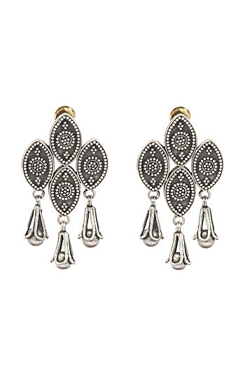 Silver Handcrafted Stud Earrings In Sterling Silver