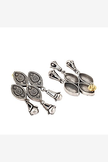 Silver Handcrafted Stud Earrings In Sterling Silver