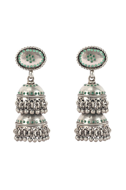 Silver Handcrafted Dangler Earrings In Sterling Silver