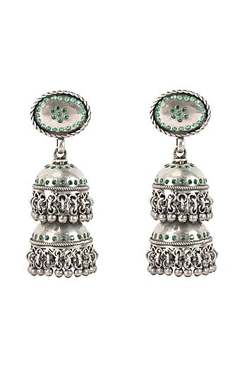 Silver Handcrafted Dangler Earrings In Sterling Silver