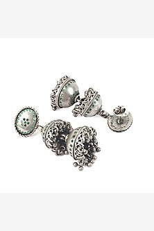 Silver Handcrafted Dangler Earrings In Sterling Silver