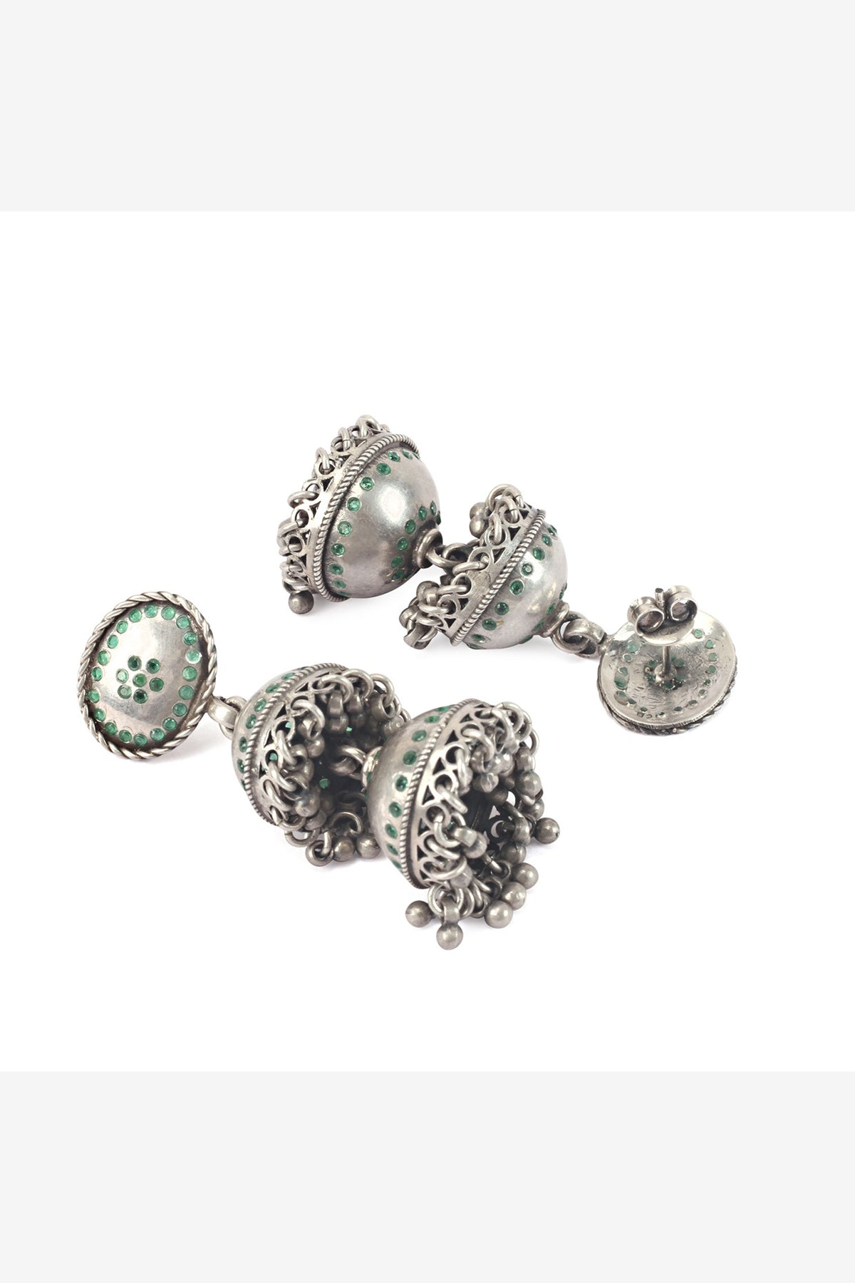Silver Handcrafted Dangler Earrings In Sterling Silver