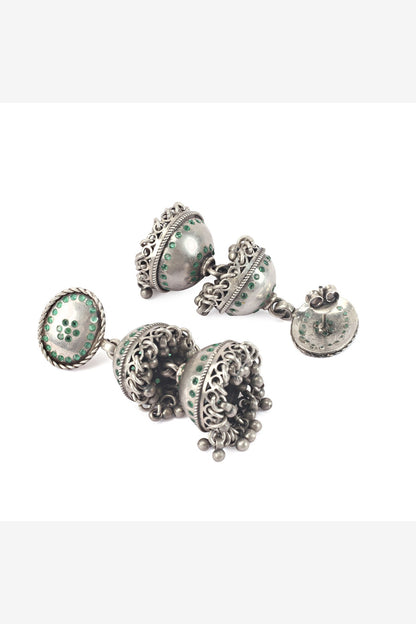 Silver Handcrafted Dangler Earrings In Sterling Silver