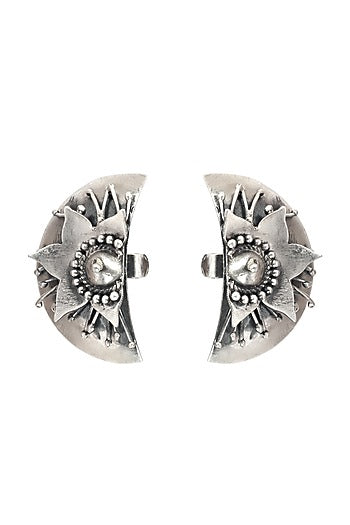 Silver Handcrafted Stud Earrings In Sterling Silver