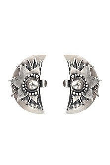 Silver Handcrafted Stud Earrings In Sterling Silver