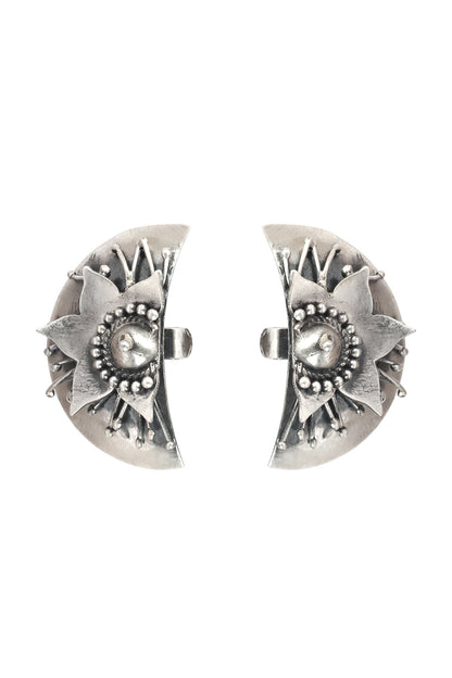 Silver Handcrafted Stud Earrings In Sterling Silver