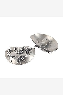 Silver Handcrafted Stud Earrings In Sterling Silver