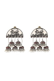 Silver Handcrafted Stud Earrings In Sterling Silver