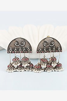 Silver Handcrafted Stud Earrings In Sterling Silver