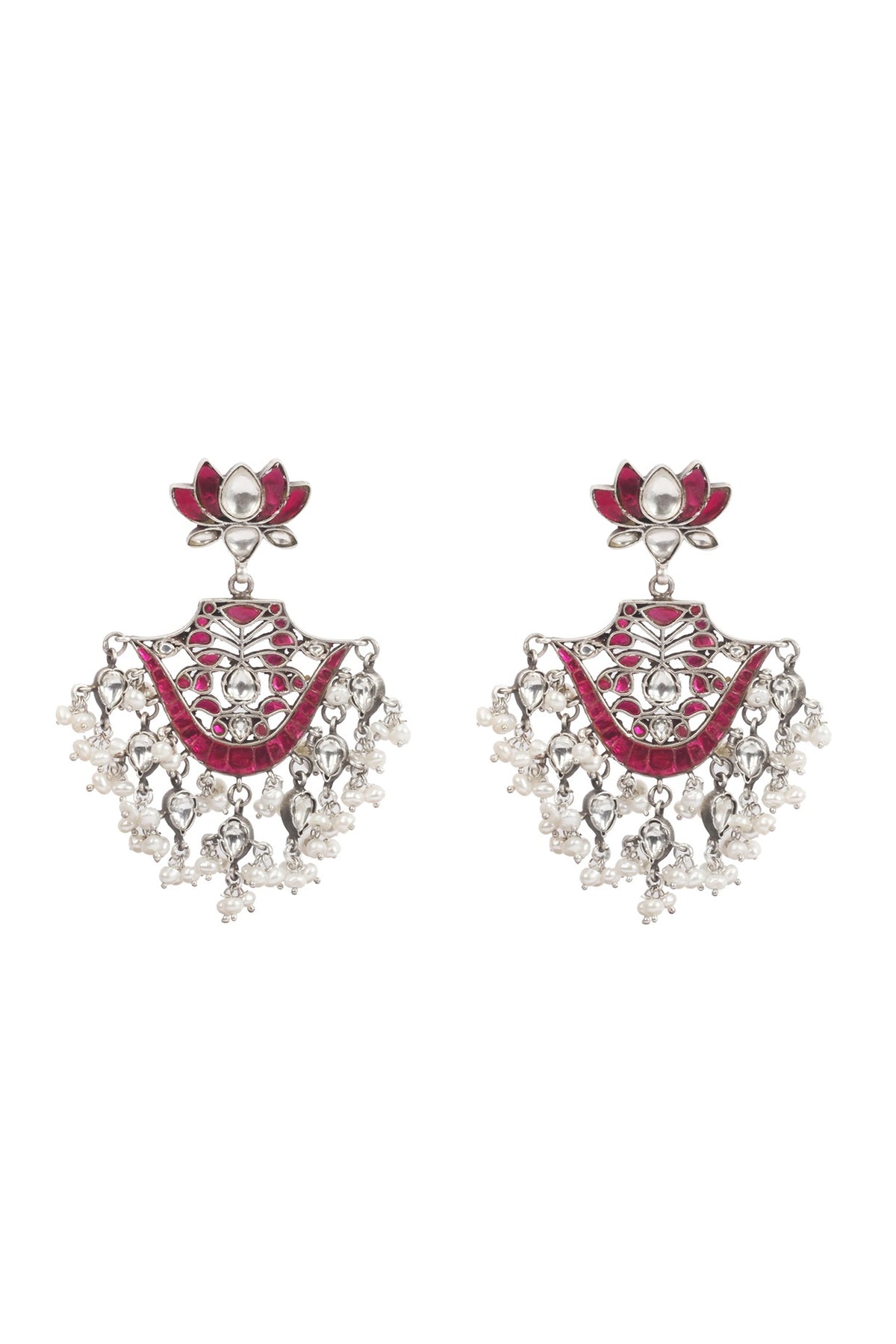 Silver Finish Dangler Earrings In Sterling Silver