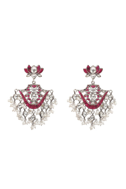 Silver Finish Dangler Earrings In Sterling Silver
