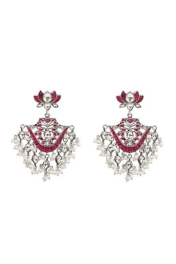 Silver Finish Dangler Earrings In Sterling Silver