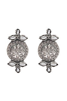 Silver Finish Stud Earrings In Sterling Silver