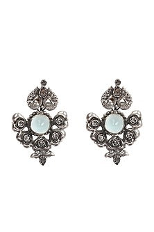 Silver Finish Stud Earrings In Sterling Silver