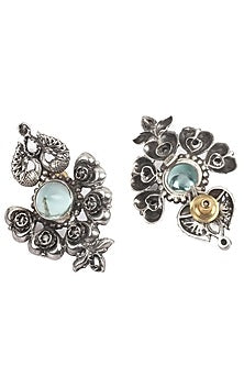 Silver Finish Stud Earrings In Sterling Silver