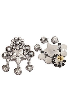 Silver Finish Stud Earrings In Sterling Silver