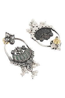 Silver Finish Handcrafted Dangler Earrings In Sterling Silver