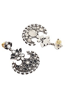 Silver Finish Handcrafted Dangler Earrings In Sterling Silver