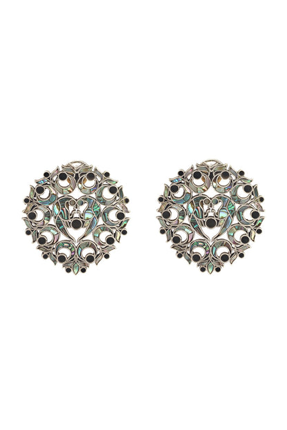 Silver Finish Handcrafted Stud Earrings In Sterling Silver