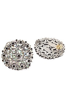 Silver Finish Handcrafted Stud Earrings In Sterling Silver