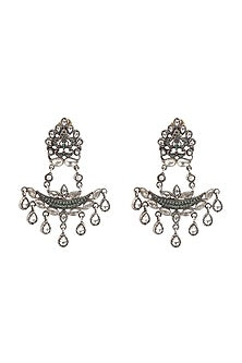 Silver Finish Handcrafted Dangler Earrings In Sterling Silver